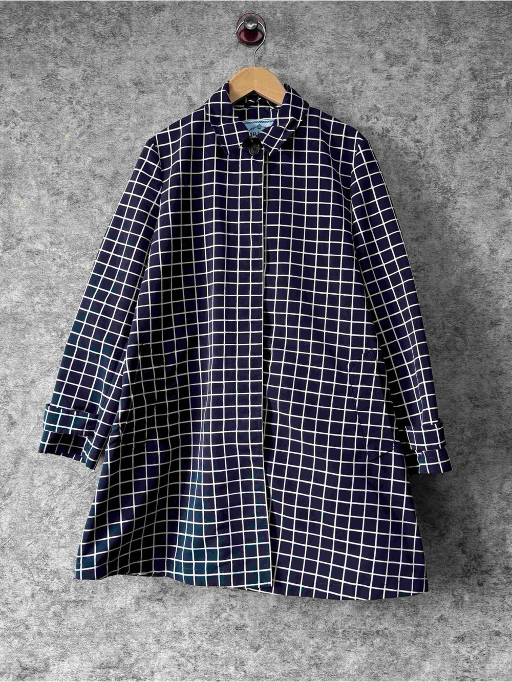 🚩steal Prada Navy and White Grid Shirt Jacket